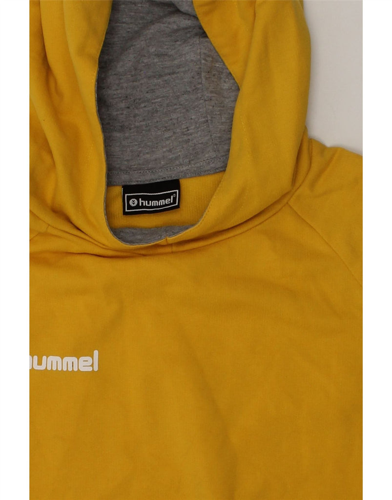 HUMMEL Boys Graphic Hoodie Jumper 7-8 Years Small  Yellow Cotton | Vintage Hummel | Thrift | Second-Hand Hummel | Used Clothing | Messina Hembry 
