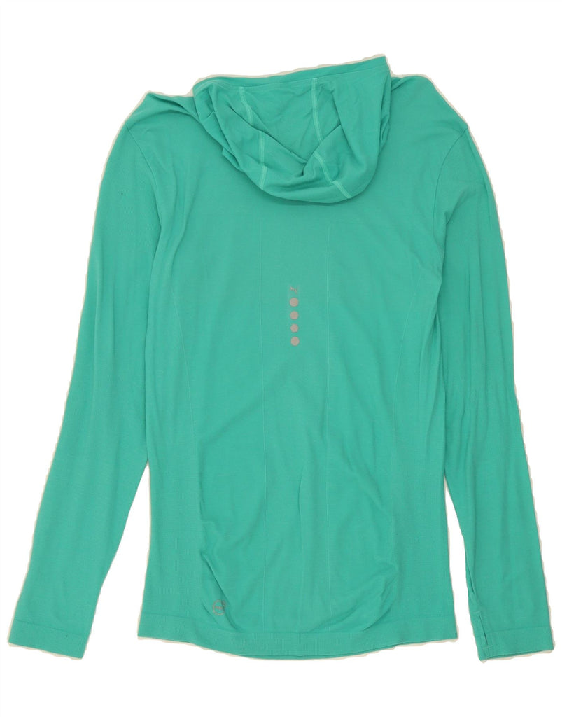 PUMA Womens Hooded Top Long Sleeve UK 12 Medium Green Nylon Vintage Puma and Second-Hand Puma from Messina Hembry 
