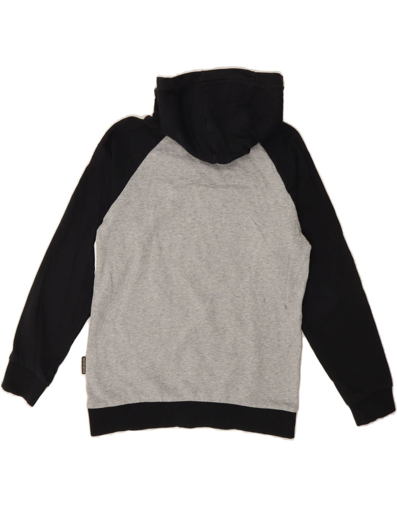NAPAPIJRI Boys Graphic Hoodie Jumper 11-12 Years Grey Colourblock Cotton Vintage Napapijri and Second-Hand Napapijri from Messina Hembry 