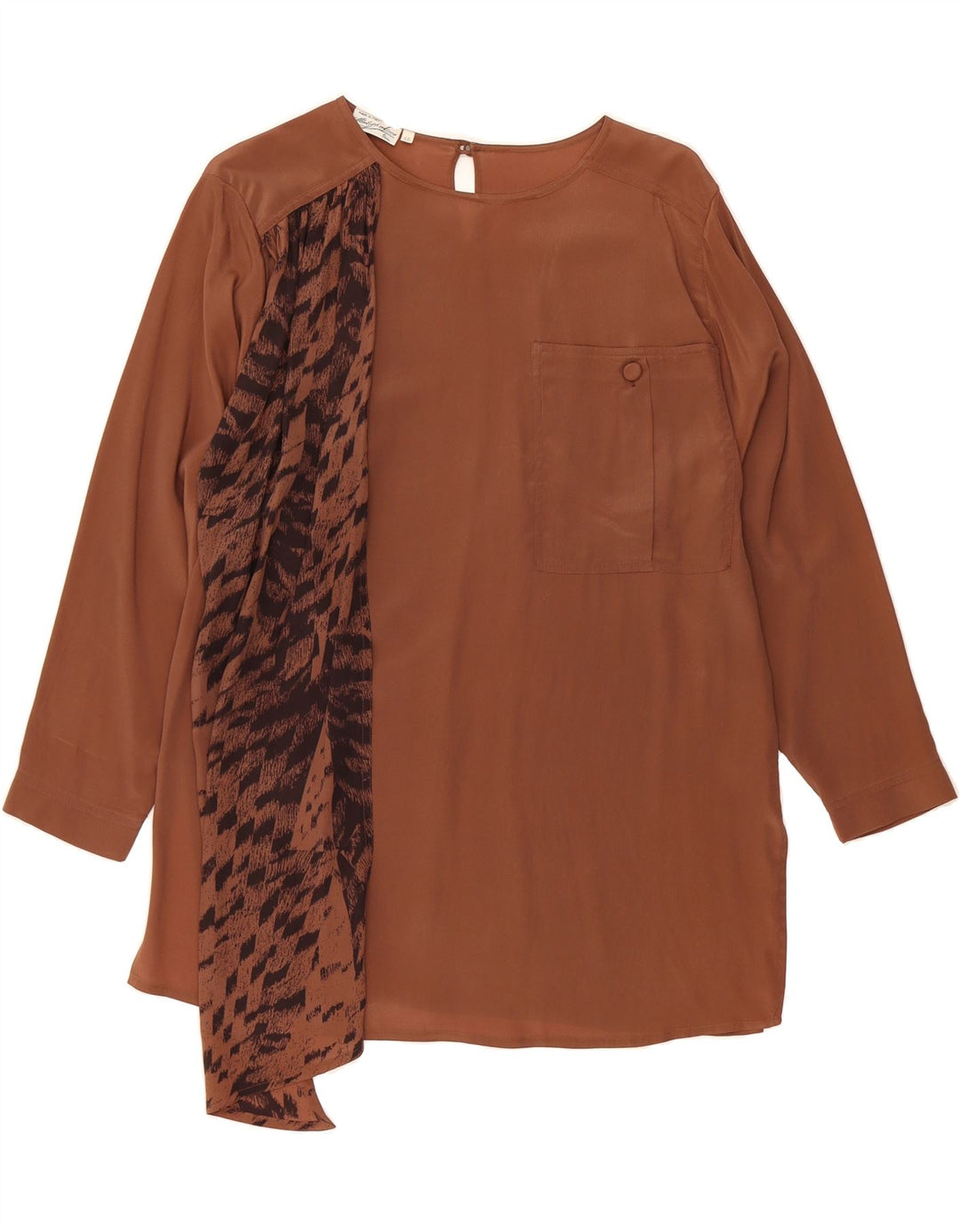 VINTAGE Womens Long Sleeve Blouse Top IT 46 Large Brown Argyle/Diamond Vintage Vintage and Second-Hand Vintage from Messina Hembry 