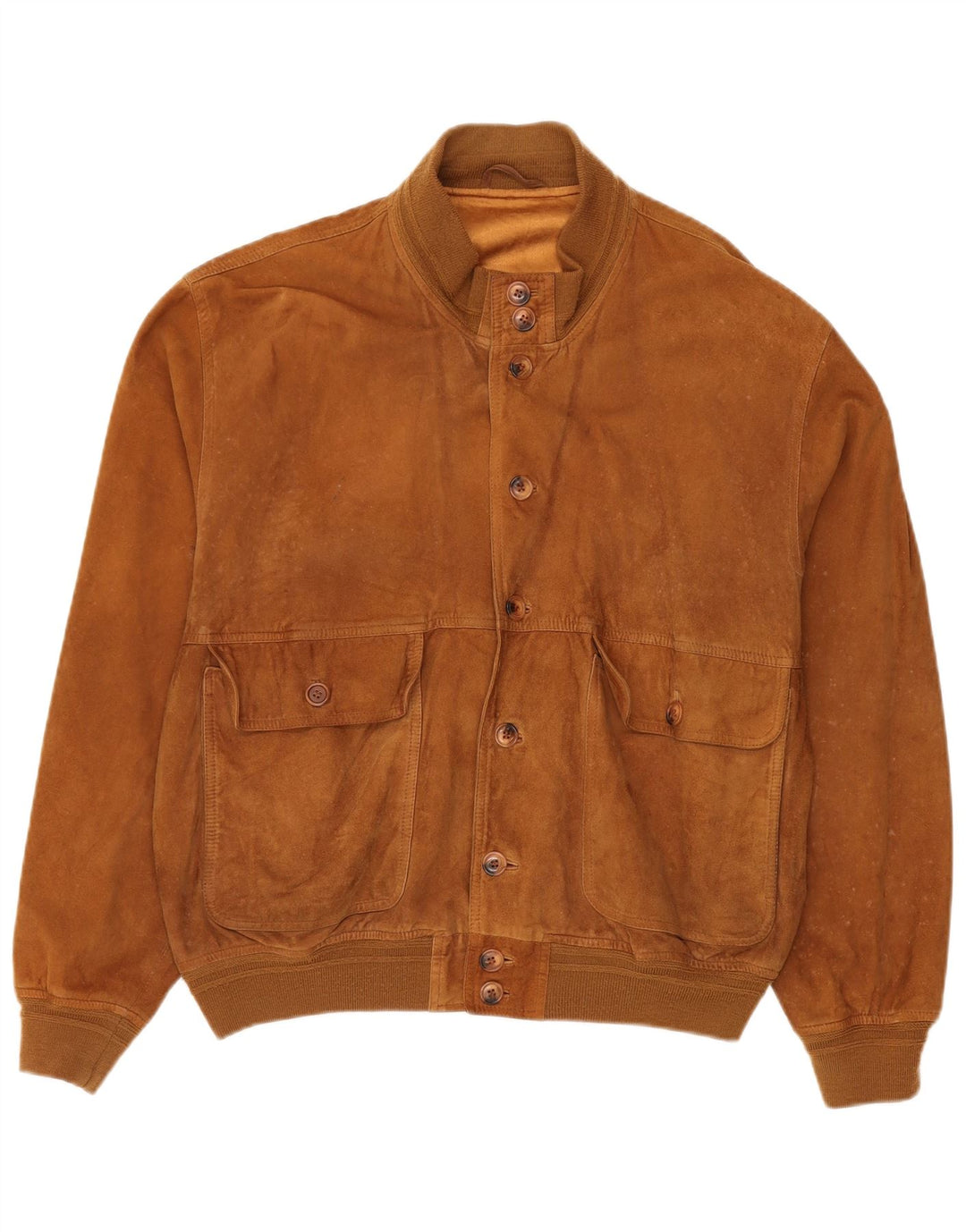Vintage Mens Suede Bomber Jacket IT 52 XL Brown Leather
