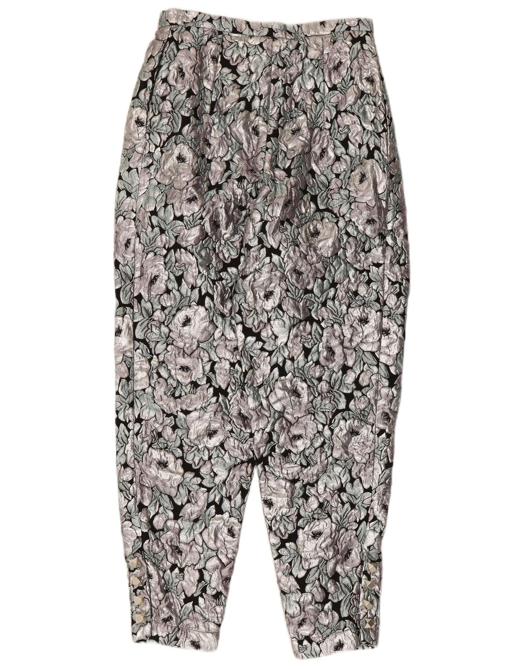 VINTAGE Womens Chino Trousers IT 42 Medium W26 L26 Multicoloured Floral