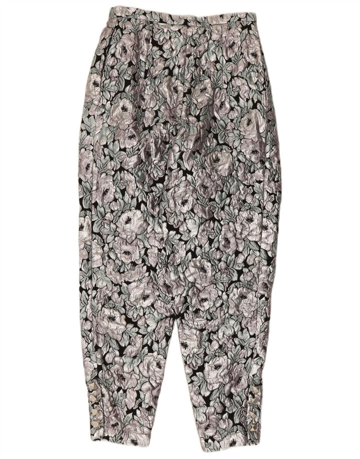 VINTAGE Womens Chino Trousers IT 42 Medium W26 L26 Multicoloured Floral