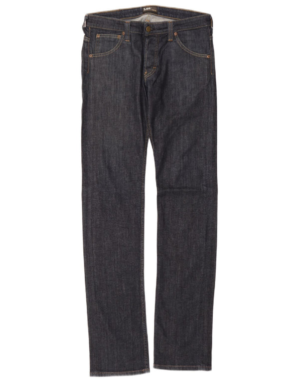 Lee Womens Powell Straight Slim Jeans W32 L36 Navy Blue Cotton