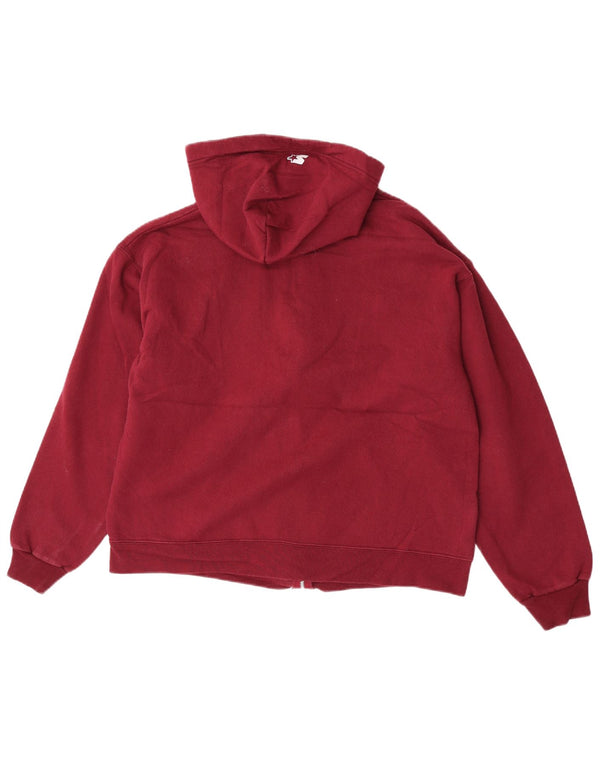 Starter Womens Loose Fit Zip Hoodie Sweater UK 14 Medium Maroon