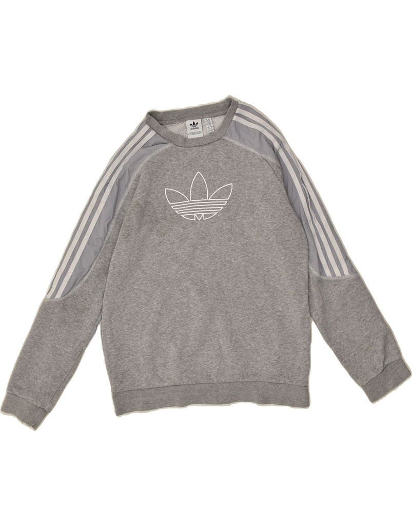 ADIDAS Boys Sweatshirt Jumper 11-12 Years Grey Cotton | Vintage Adidas | Thrift | Second-Hand Adidas | Used Clothing | Messina Hembry 