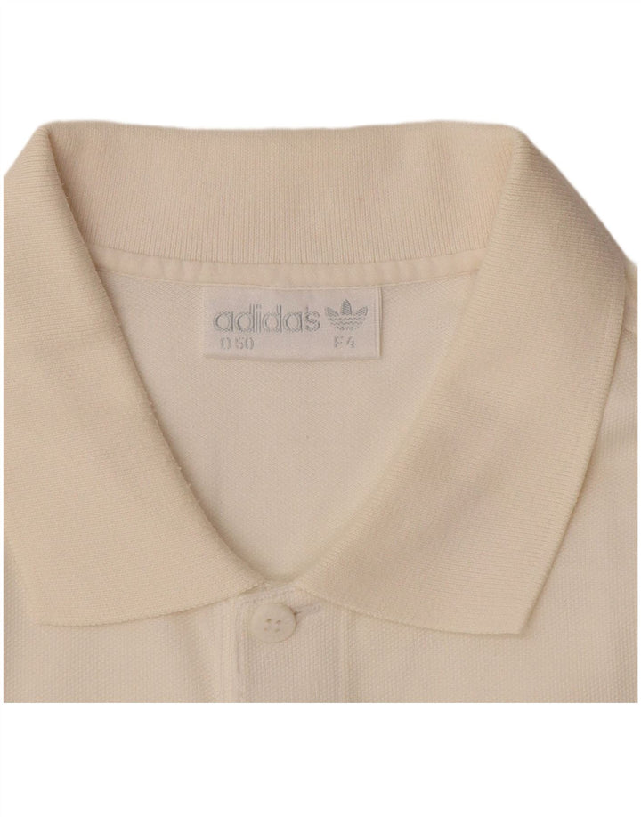Adidas Mens Polo Shirt IT 50 Medium Off White