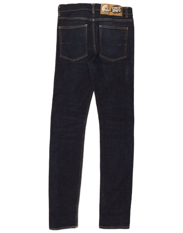 Cheap Monday Womens Skinny Jeans W33 L34 Navy Blue Cotton