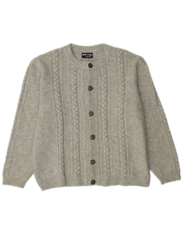 Moschen Modell Mens Cardigan Sweater Medium Grey New Wool