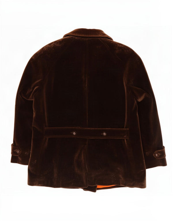 Capalbio Mens Double Breasted Velvet Blazer Jacket UK 40 Large Brown