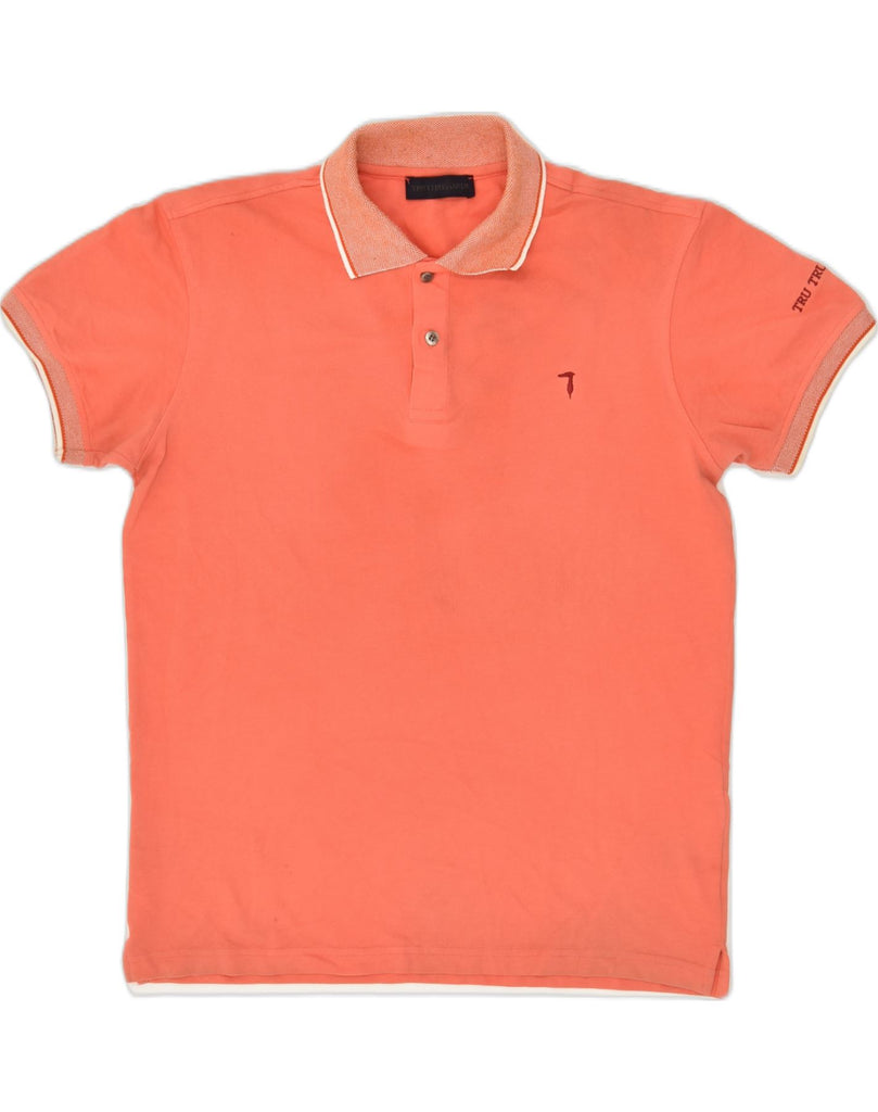 TRUSSARDI Mens Polo Shirt Medium Red Cotton | Vintage Trussardi | Thrift | Second-Hand Trussardi | Used Clothing | Messina Hembry 