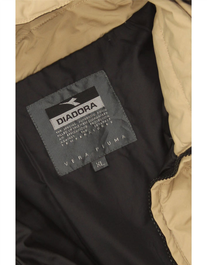 Diadora Mens Hooded Padded Jacket UK 42 XL Beige Polyester