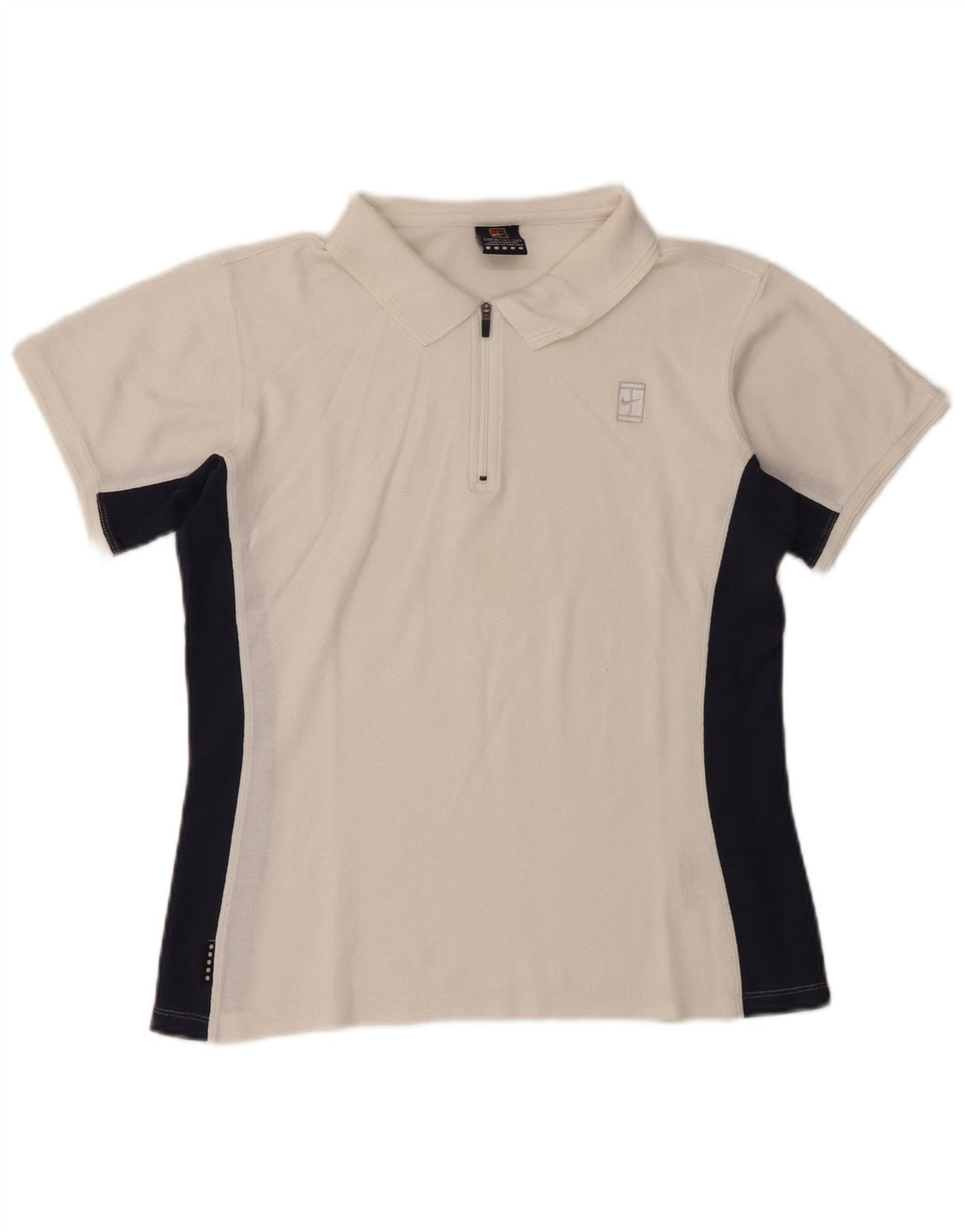 Nike Womens Polo Shirt US 4/6 Small White Colourblock Cotton