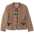 Meico Womens 5 Button Blazer Jacket UK 12 Medium Brown Polyester