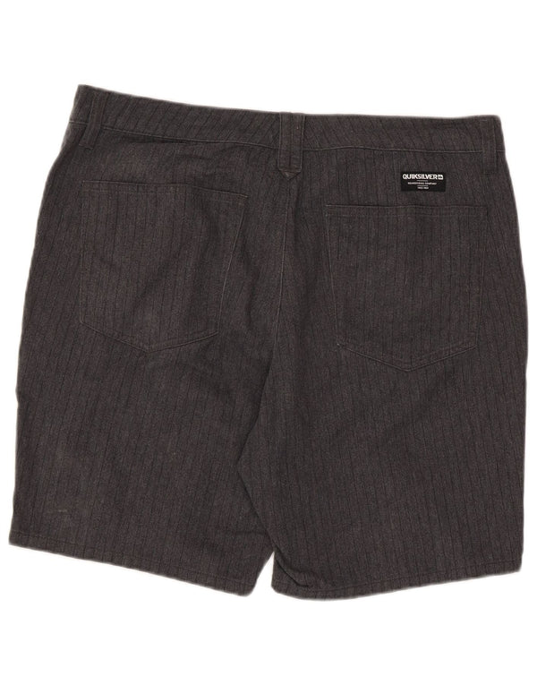 Quiksilver Mens Casual Shorts W34 Large  Grey Pinstripe Cotton