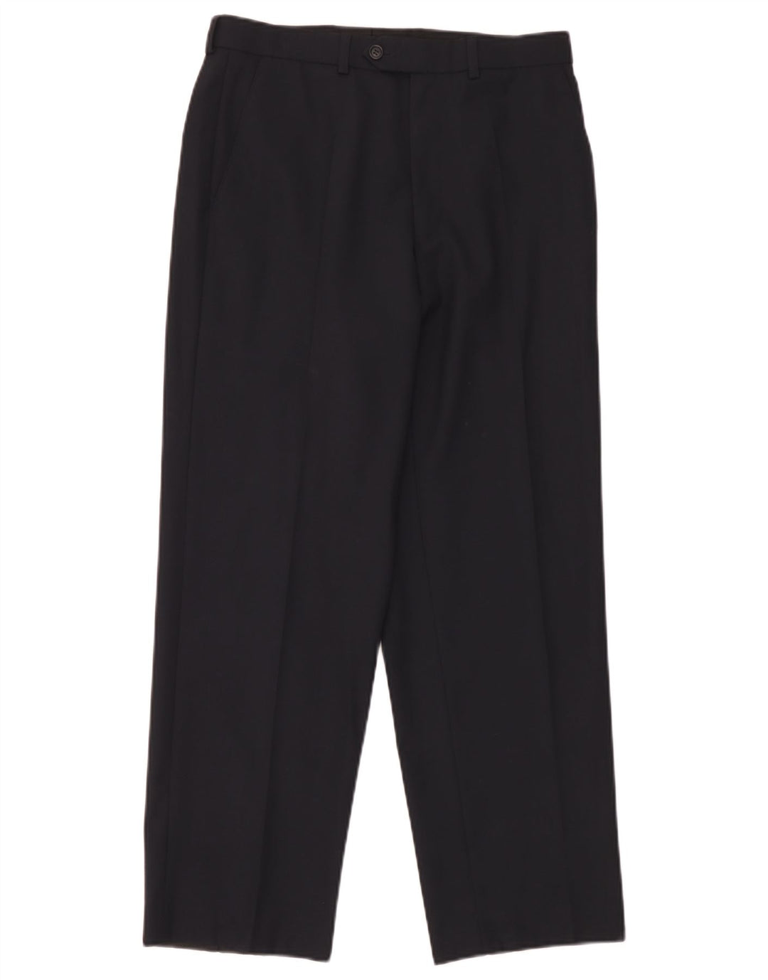 Marks & Spencer Mens Straight Suit Trousers W30 L29 Navy Blue New Wool