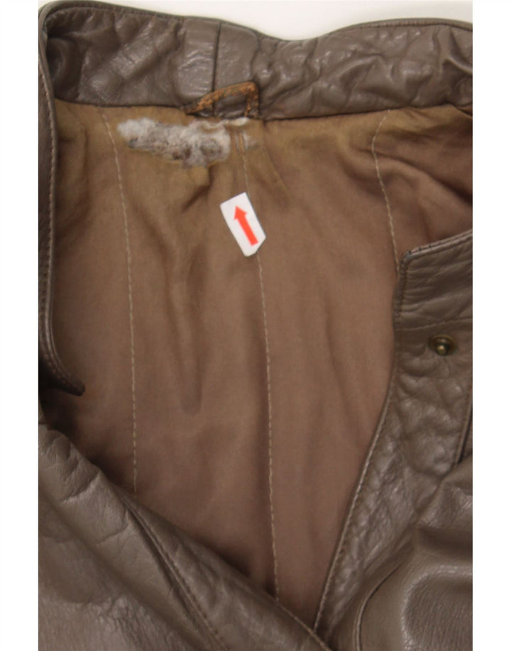 VINTAGE Womens Leather Jacket IT 46 Large Brown Leather Vintage Vintage and Second-Hand Vintage from Messina Hembry 