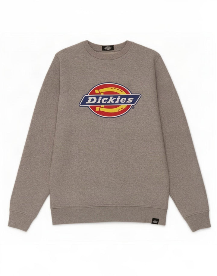Dickies Mens Graphic Sweatshirt Jumper Medium Grey Flecked Cotton