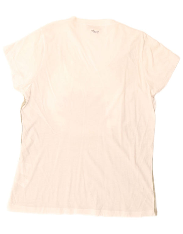 Marlboro Classics Womens Graphic T-Shirt Top UK 18 XL White Floral Cotton