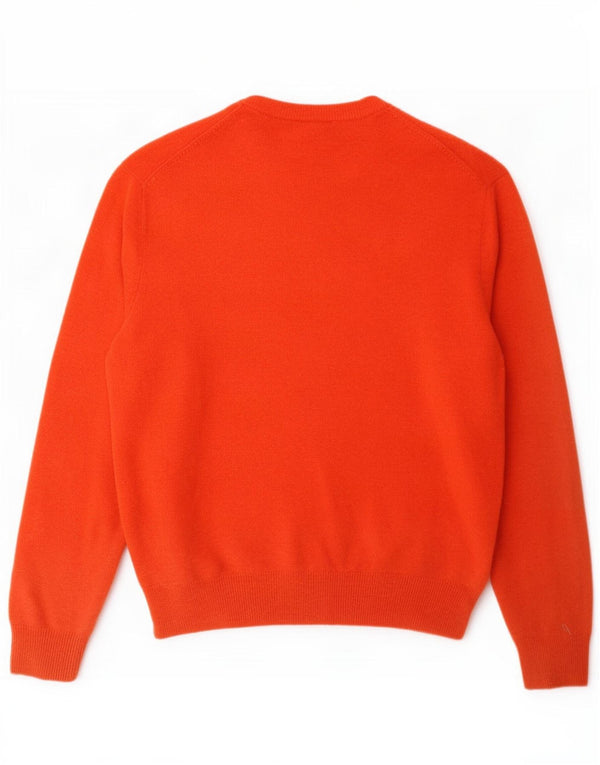 Polo Ralph Lauren Mens Crew Neck Jumper Sweater Medium Orange Wool