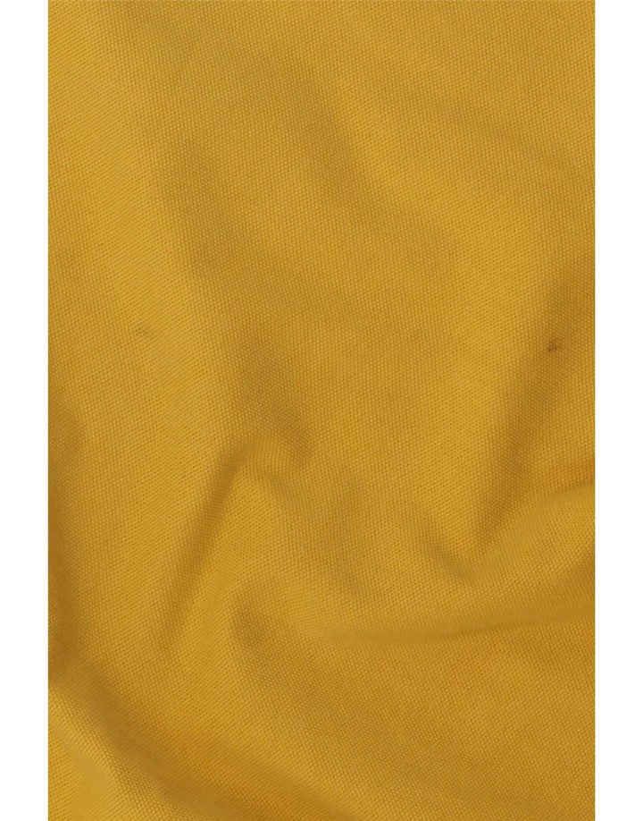 Lotto Mens Polo Shirt Large Yellow Striped Cotton