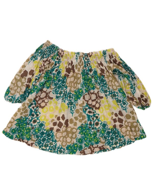 French Connection Womens Top 3/4 Sleeve UK 12 Medium Multicoloured Floral