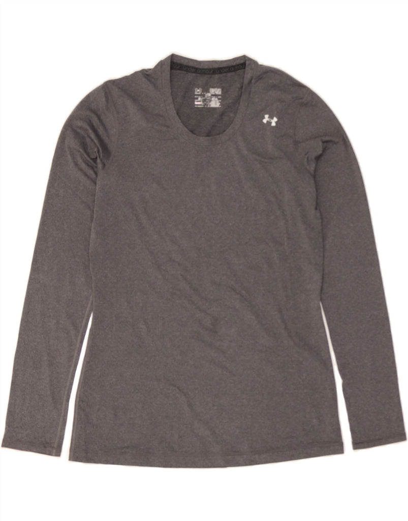 UNDER ARMOUR Womens Heat Gear Top Long Sleeve UK 12 Medium Grey Polyester Vintage Under Armour and Second-Hand Under Armour from Messina Hembry 