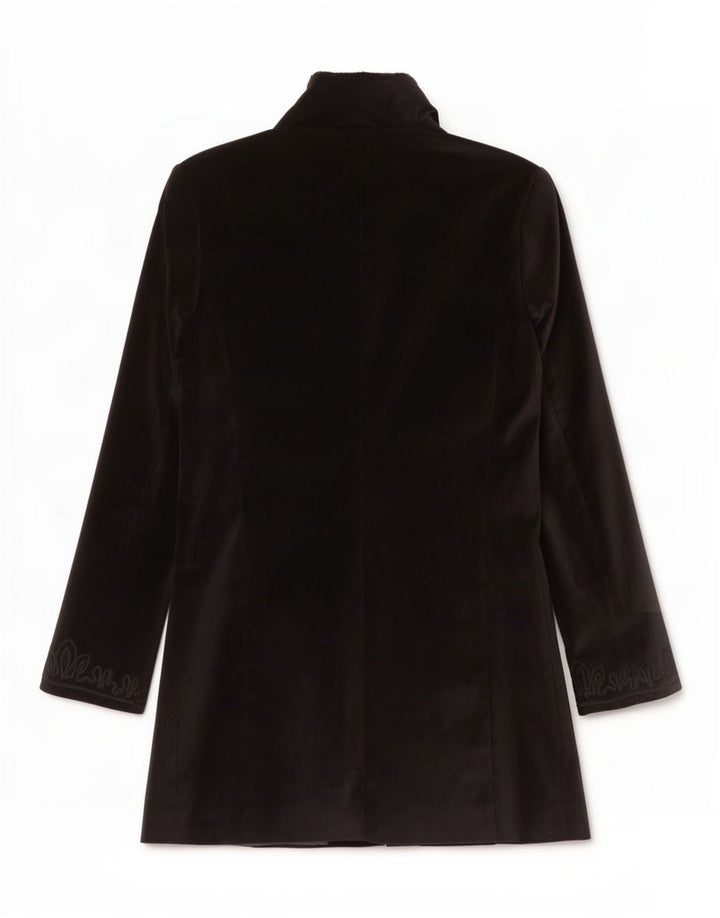 Lapo Galleri Womens Overcoat IT 44 Medium Black Floral Cotton