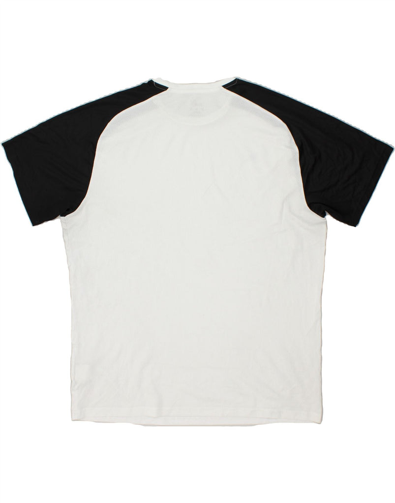 PUMA Mens Graphic T-Shirt Top 2XL White Colourblock Polyester | Vintage Puma | Thrift | Second-Hand Puma | Used Clothing | Messina Hembry 