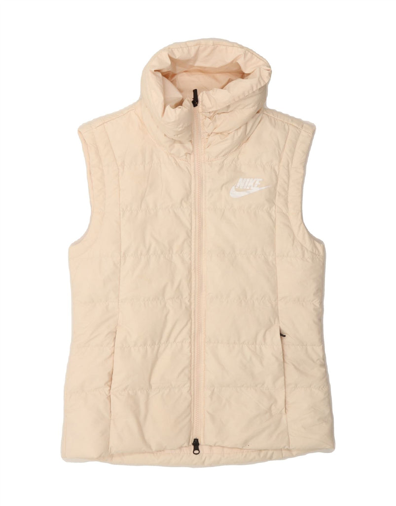 NIKE Womens Padded Gilet UK 10 Small Beige Polyester Vintage Nike and Second-Hand Nike from Messina Hembry 