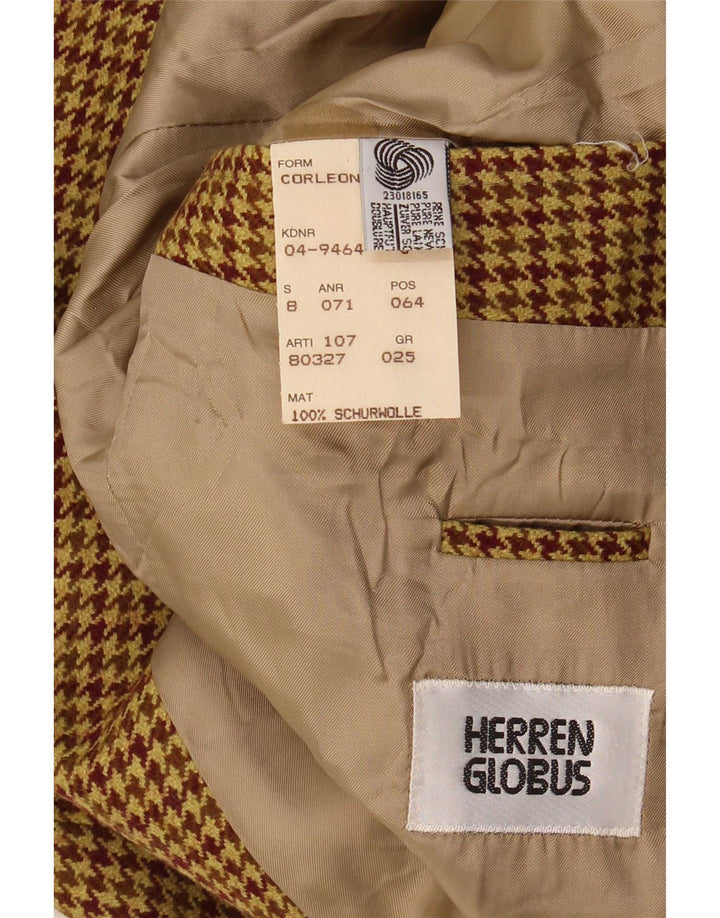 Hugo Boss Mens 2 Button Blazer Jacket UK 42 XL Brown Houndstooth New Wool