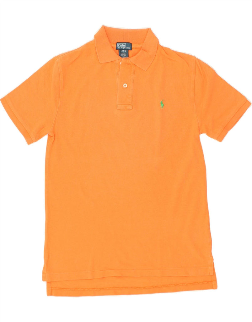 POLO RALPH LAUREN Boys Polo Shirt 14-15 Years Large  Orange Cotton | Vintage Polo Ralph Lauren | Thrift | Second-Hand Polo Ralph Lauren | Used Clothing | Messina Hembry 