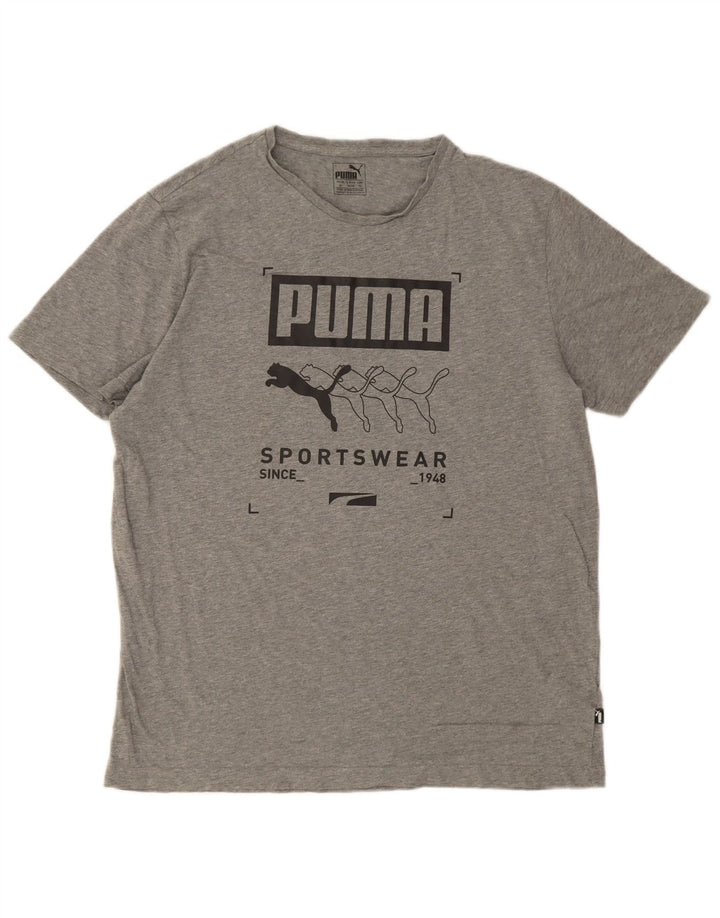 Puma Mens Graphic T-Shirt Top XL Grey Cotton