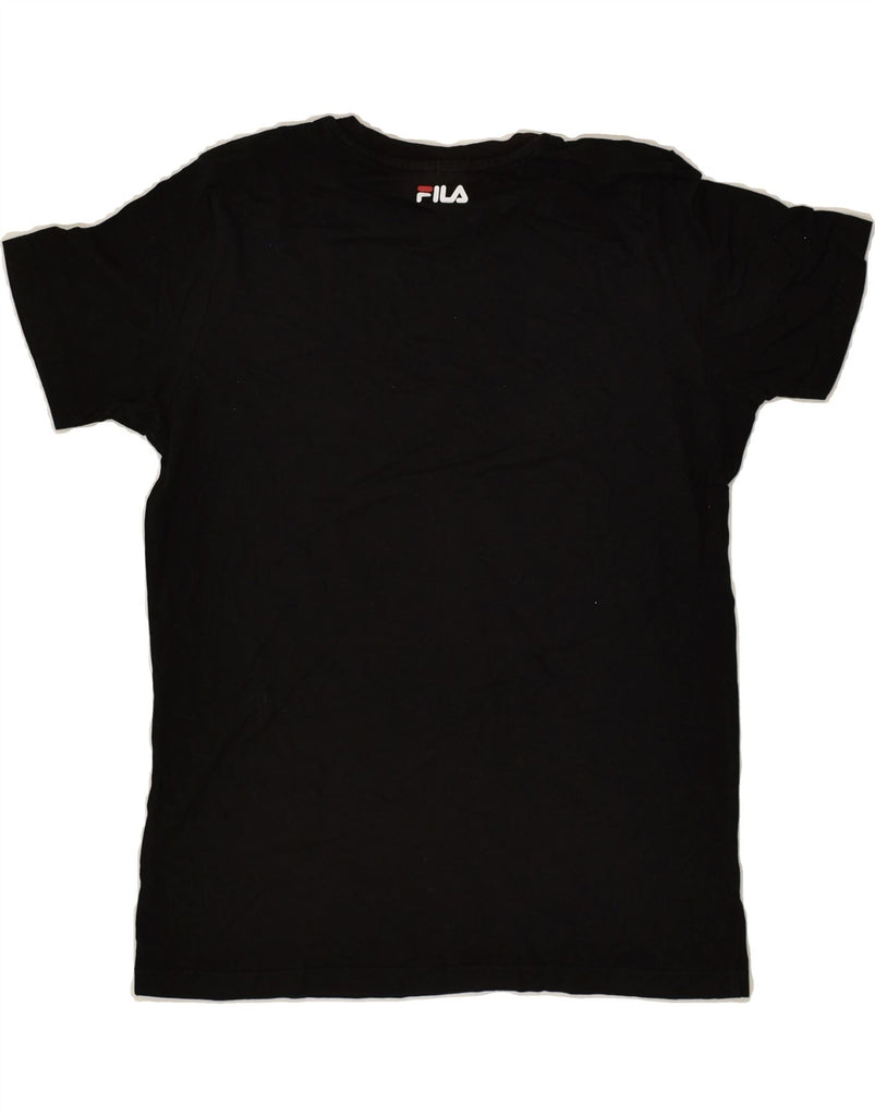 FILA Boys Graphic T-Shirt Top 13-14 Years Black Cotton | Vintage Fila | Thrift | Second-Hand Fila | Used Clothing | Messina Hembry 