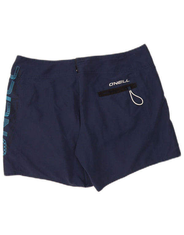 O'NEILL Mens Graphic Swimming Shorts Medium  Navy Blue Polyester