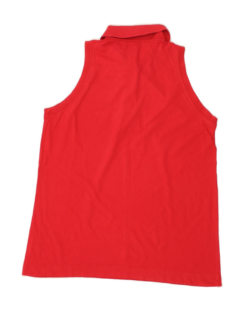 SERGIO TACCHINI Womens Sleeveless Polo Shirt UK 12 Medium Red Vintage Sergio Tacchini and Second-Hand Sergio Tacchini from Messina Hembry 