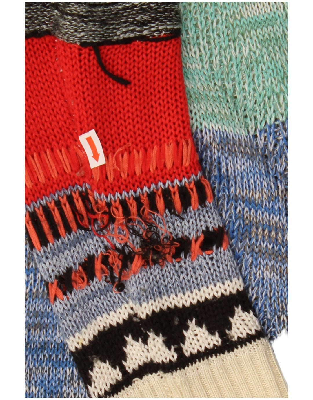 DESIGUAL Womens Cardigan Sweater UK 16 Large Multicoloured Patchwork