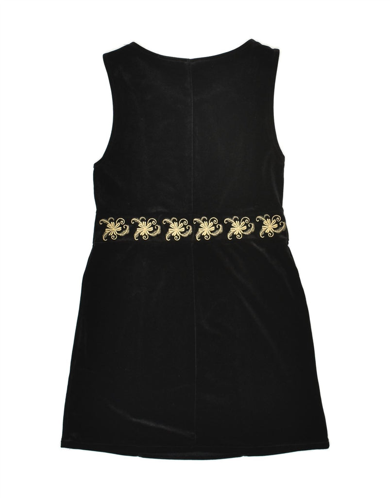 H&M Womens Velvet Sleeveless Basic Dress EU 34 XS Black Floral Polyester | Vintage H&M | Thrift | Second-Hand H&M | Used Clothing | Messina Hembry 