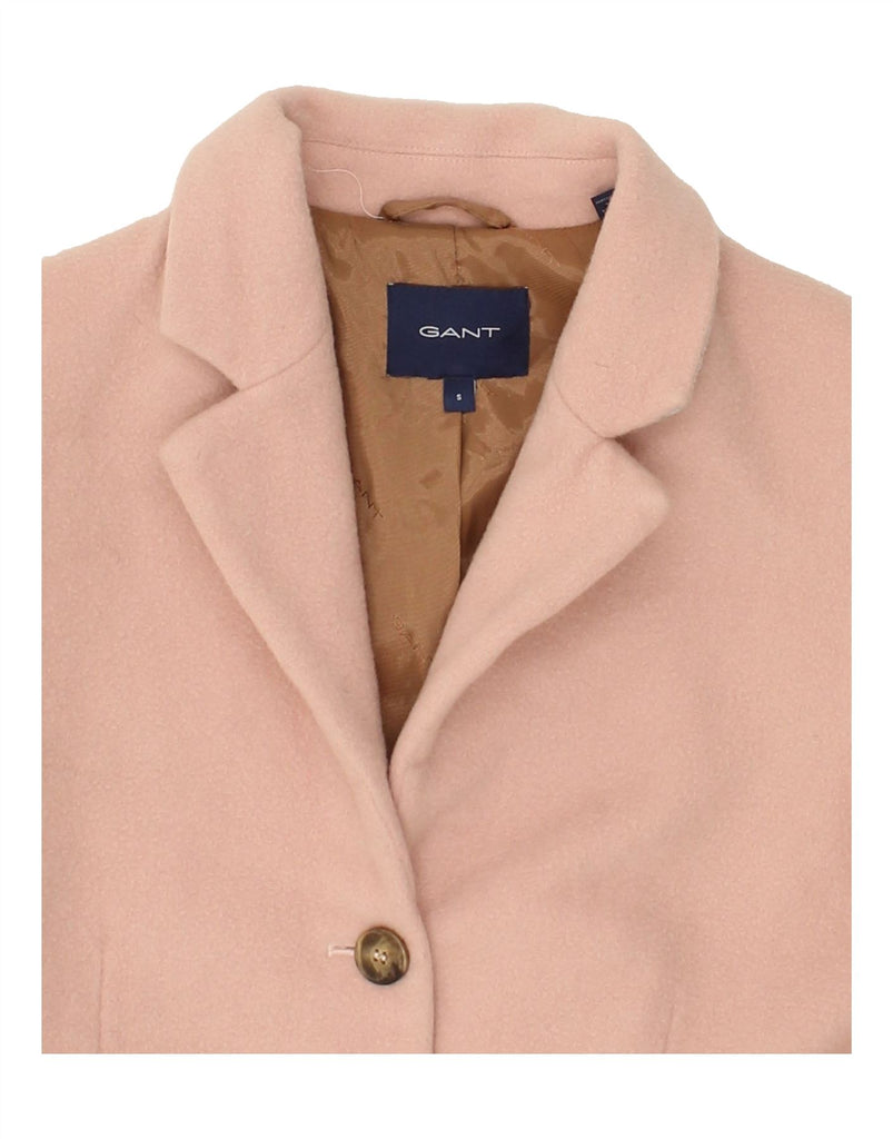 GANT Womens Overcoat UK 10 Small Pink Wool | Vintage Gant | Thrift | Second-Hand Gant | Used Clothing | Messina Hembry 