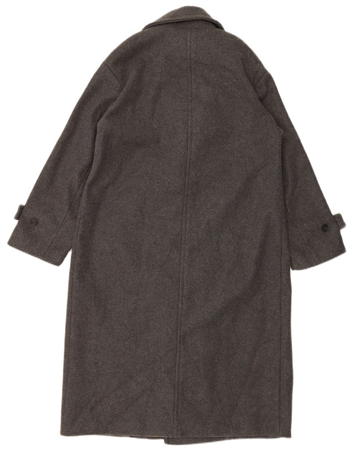 Zara Womens Oversized Double Breasted Coat UK 10 Small Grey Polyester