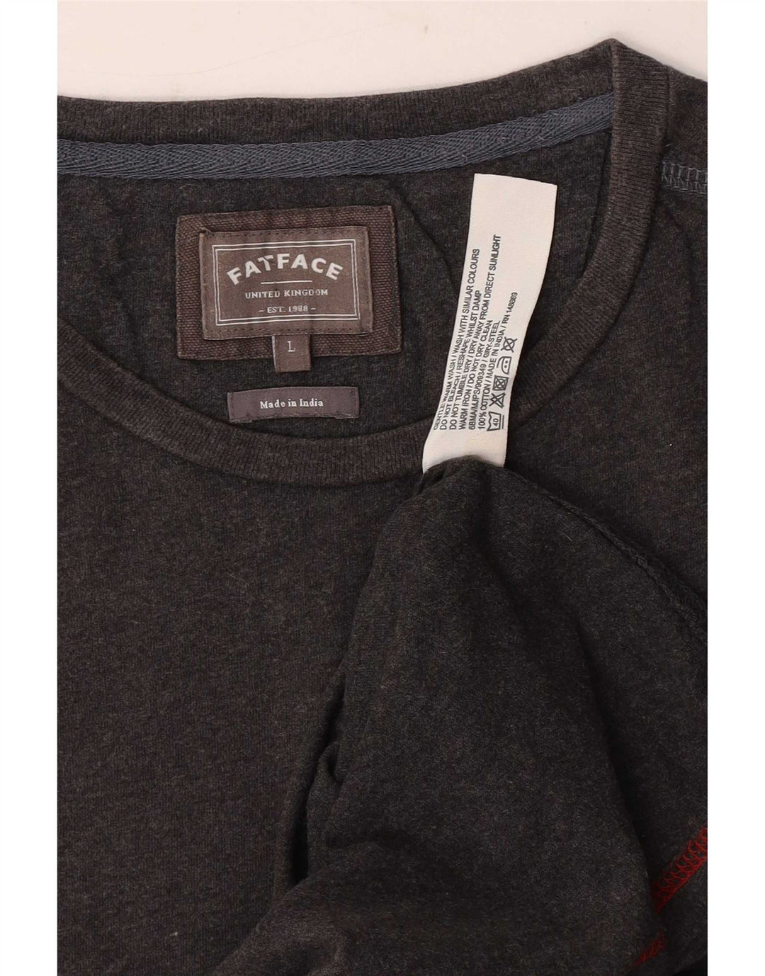 Fat Face Mens T-Shirt Top Large Grey Cotton