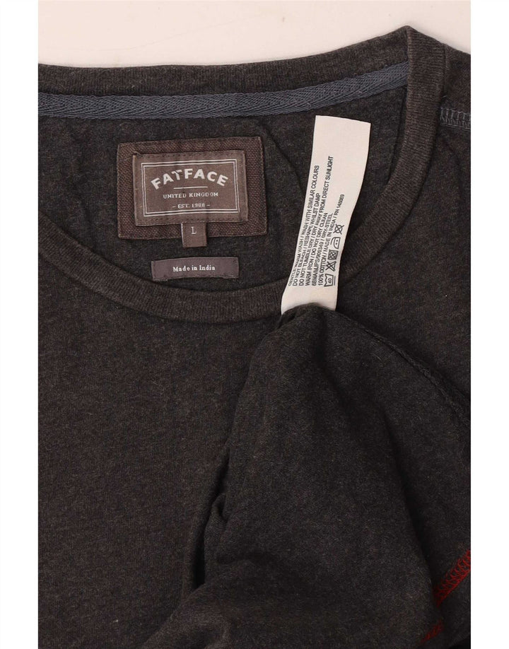 Fat Face Mens T-Shirt Top Large Grey Cotton