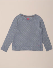 JOULES Womens Oversized Crop Sweatshirt Jumper UK 10 Small Blue Polka Dot