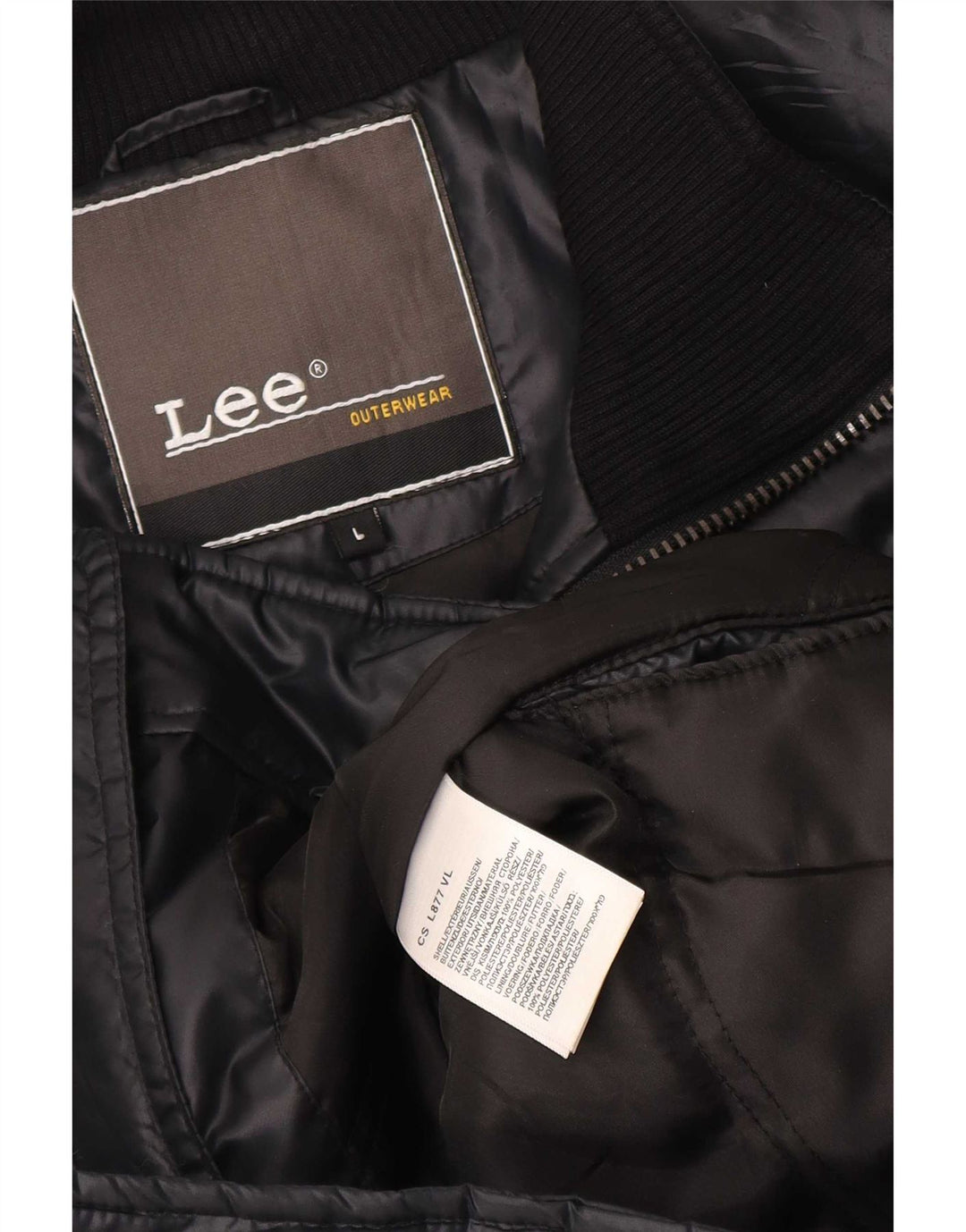 Lee Mens Padded Jacket UK 40 Large Black Polyester