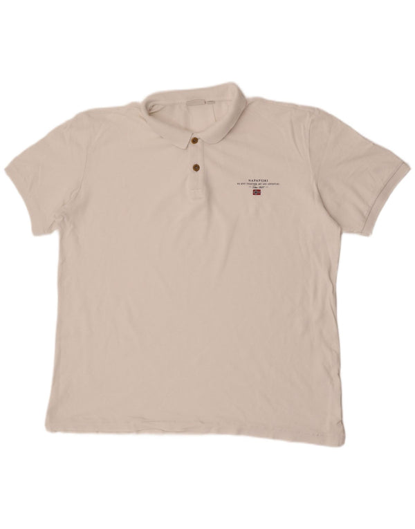 Napapijri Mens Polo Shirt 2XL White