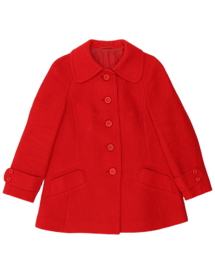 DEL MOD Womens Overcoat UK 12 Medium Red Wool