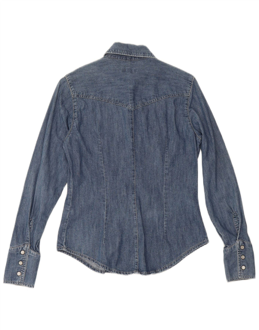 CARRERA Womens Denim Shirt UK 10 Small Blue Cotton