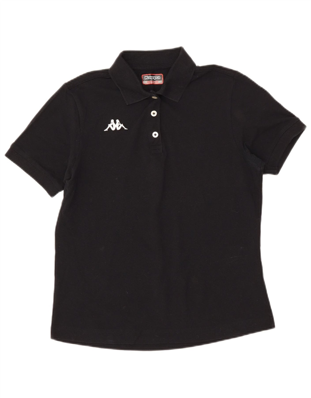 Kappa Womens Polo Shirt UK 14 Medium Black Cotton