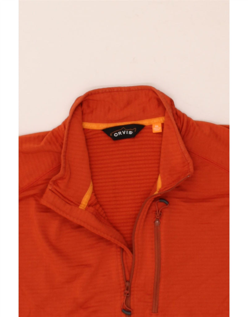 ORVIS Mens Zip Neck Pullover Tracksuit Top XL Red Striped Polyester Vintage Orvis and Second-Hand Orvis from Messina Hembry 