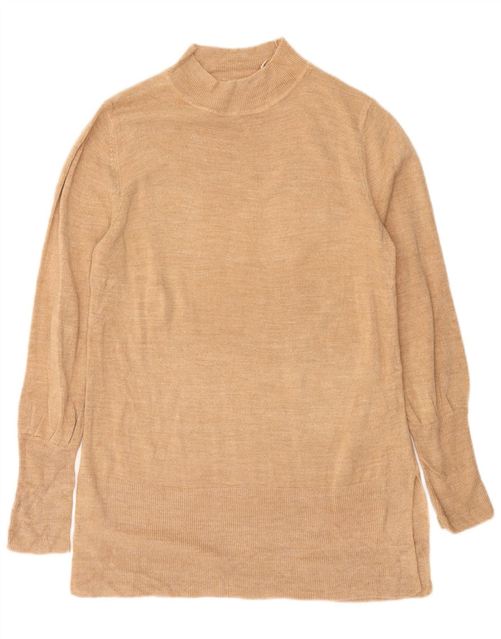 Marks & Spencer Womens Turtle Neck Jumper Sweater UK 14 Medium Beige